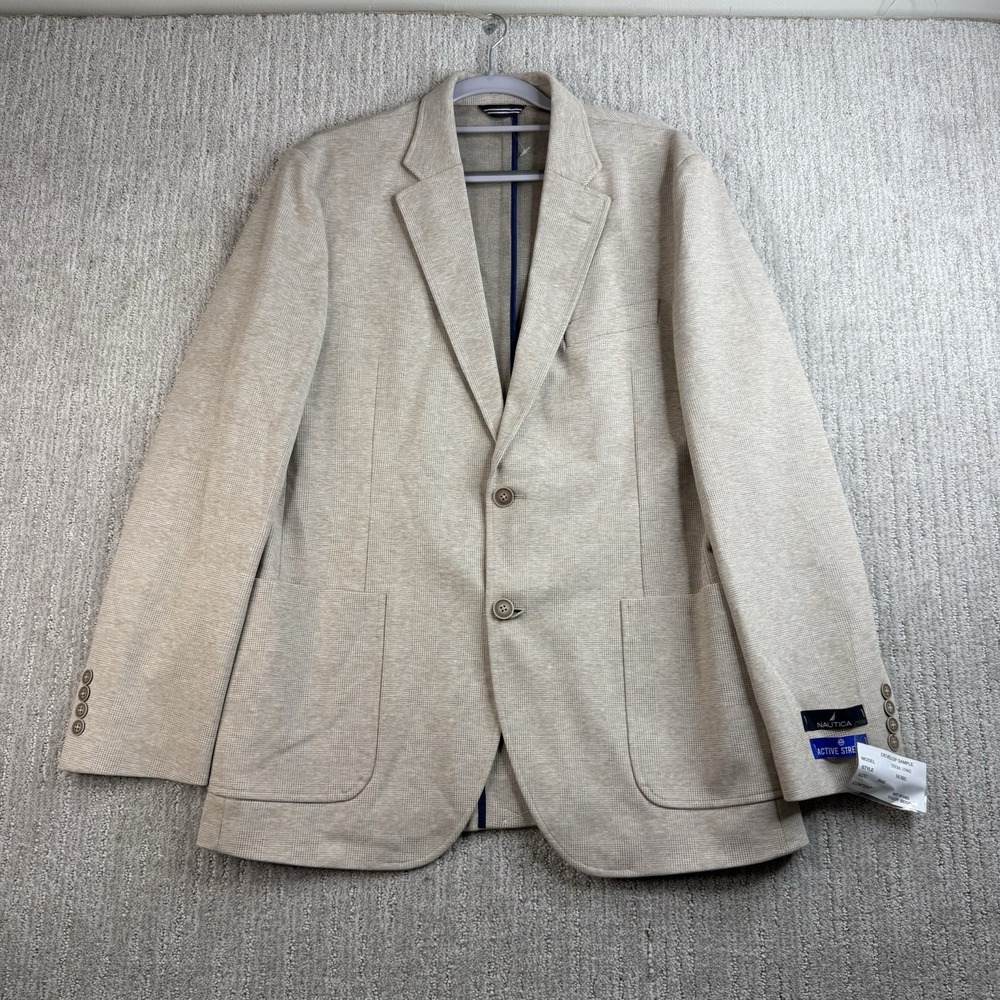 Nautica Active Stretch Sport Coat Men's Size 40R Beige